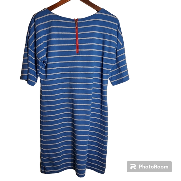 Tommy Hilfiger Women's Striped Blue Midi Dress - Size L - Picture 2 of 6